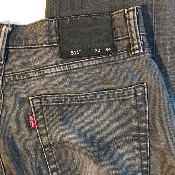 🌙 💥NWOT LEVIS 511 SKINNY JEANS FADED BLACK SIZE 32x34 - Picture 3 of 5